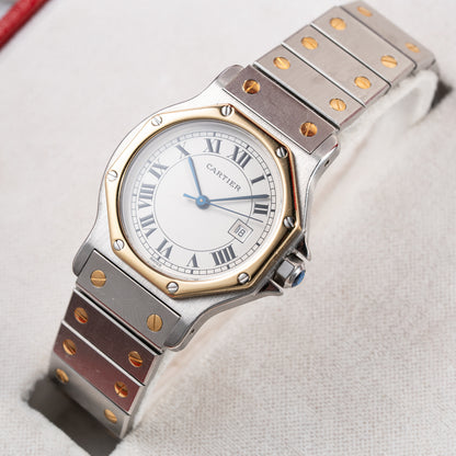 Cartier Santos Octagon GM Automatic Gold/Steel Full Set Ref. 2966 from 1985