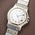 Cartier Santos Octagon GM Automatic Gold/Steel Full Set Ref. 2966 from 1985