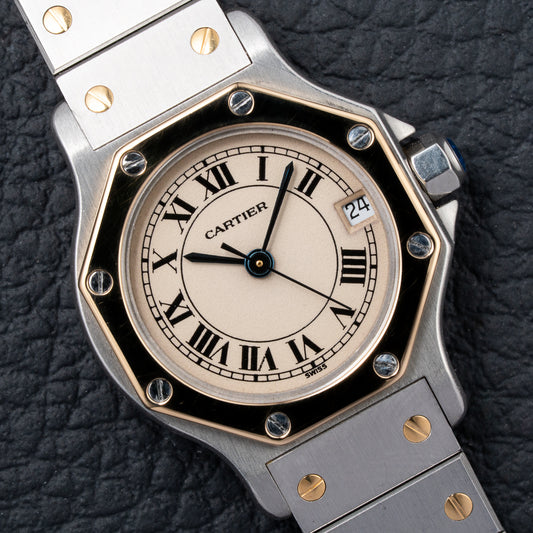 Cartier Santos Octagon Quartz Gold/Steel Bicolor PM Ref. 187903 from 1990s