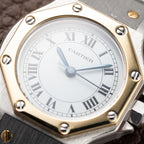 Cartier Santos Octagonal Gold Steel Automatic PM Ref 0907 from 1980s