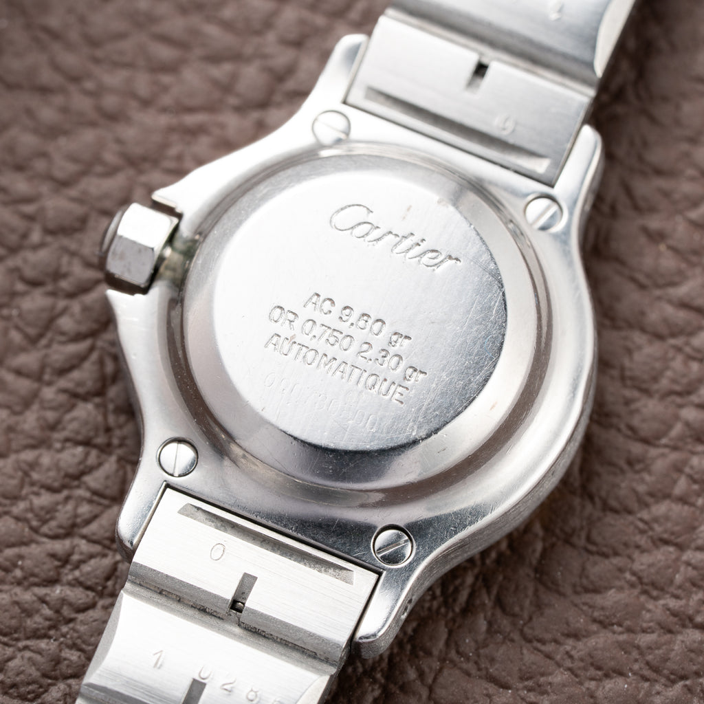 Cartier Santos Octagonal Gold Steel Automatic PM Ref 0907 from 1980s