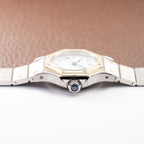 Cartier Santos Octagonal Gold Steel Automatic PM Ref 0907 from 1980s