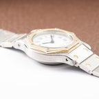 Cartier Santos Octagonal Gold Steel Automatic PM Ref 0907 from 1980s