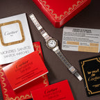 Cartier Santos Octagon Gold Steel Automatic Full Set Box Papers PM Ref 0907 from 1980