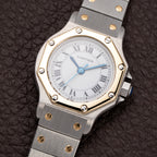 Cartier Santos Octagon Gold Steel Automatic Full Set Box Papers PM Ref 0907 from 1980