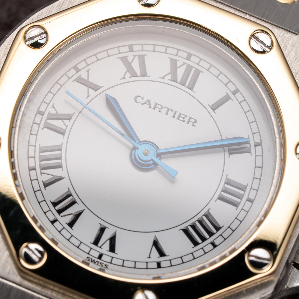 Cartier Santos Octagon Gold Steel Automatic Full Set Box Papers PM Ref 0907 from 1980
