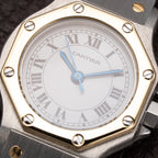 Cartier Santos Octagon Gold Steel Automatic Full Set Box Papers PM Ref 0907 from 1980