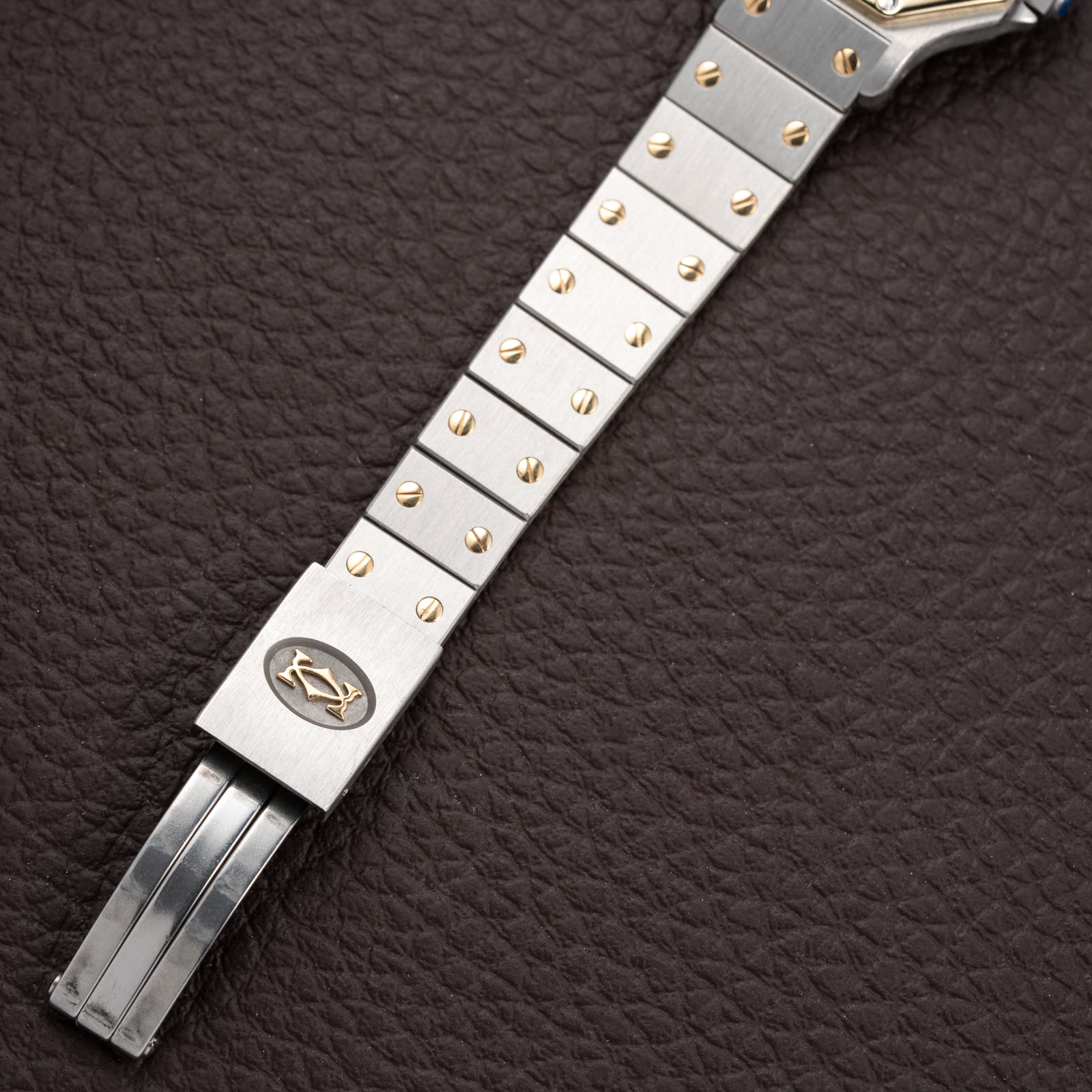 Cartier Santos Octagon Gold Steel Automatic Full Set Box Papers PM Ref 0907 from 1980