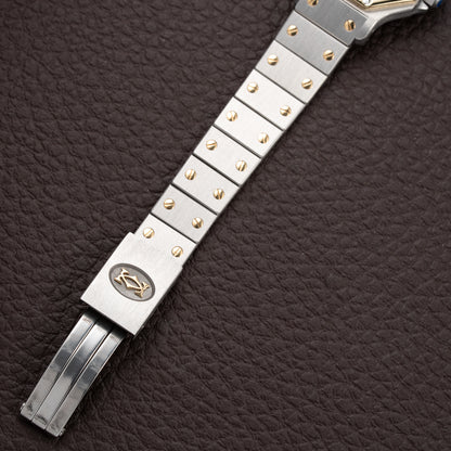 Cartier Santos Octagon Gold Steel Automatic Full Set Box Papers PM Ref 0907 from 1980