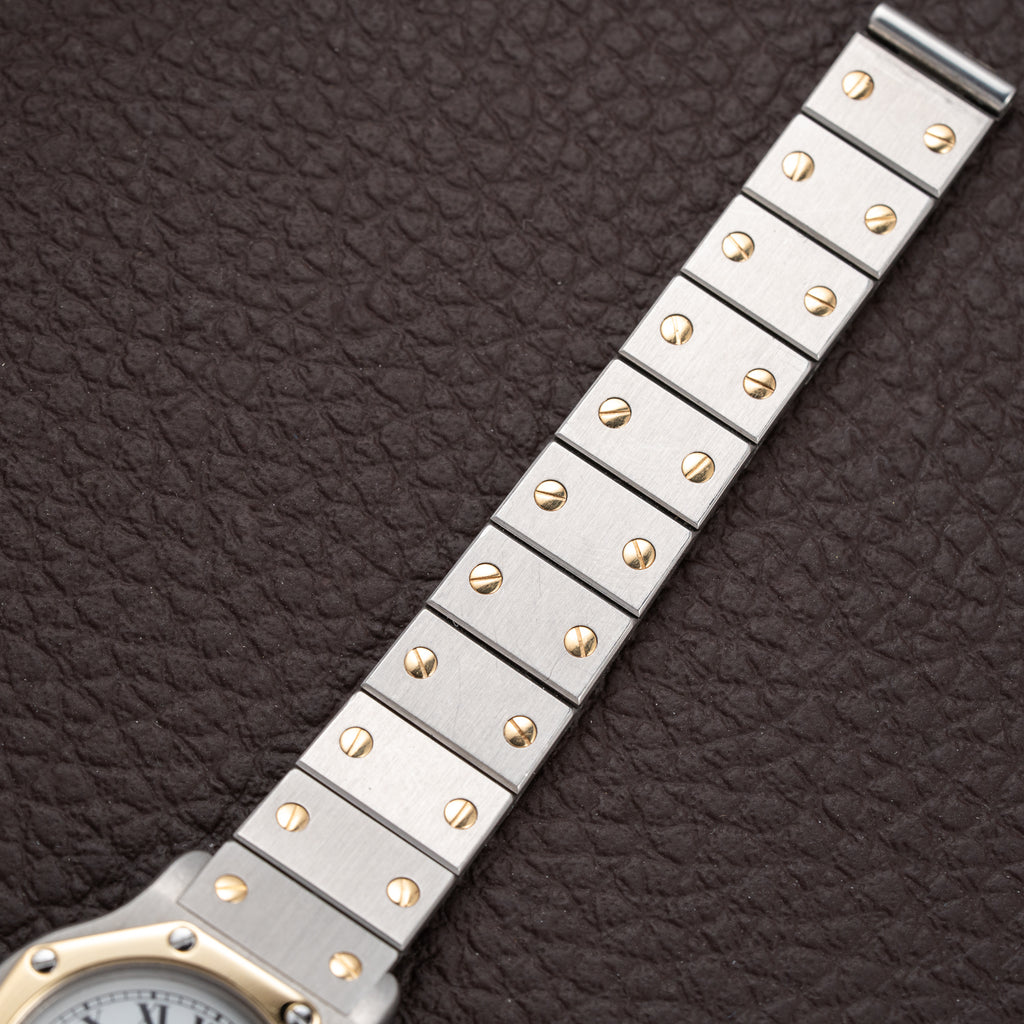 Cartier Santos Octagon Gold Steel Automatic Full Set Box Papers PM Ref 0907 from 1980