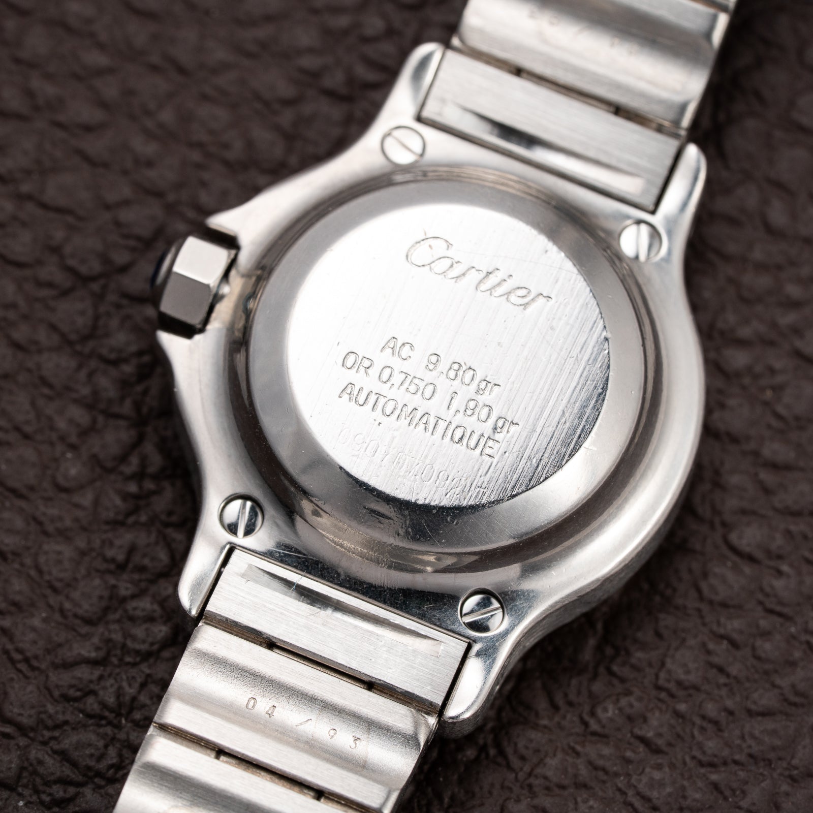 Cartier Santos Octagon Gold Steel Automatic Full Set Box Papers PM Ref 0907 from 1980