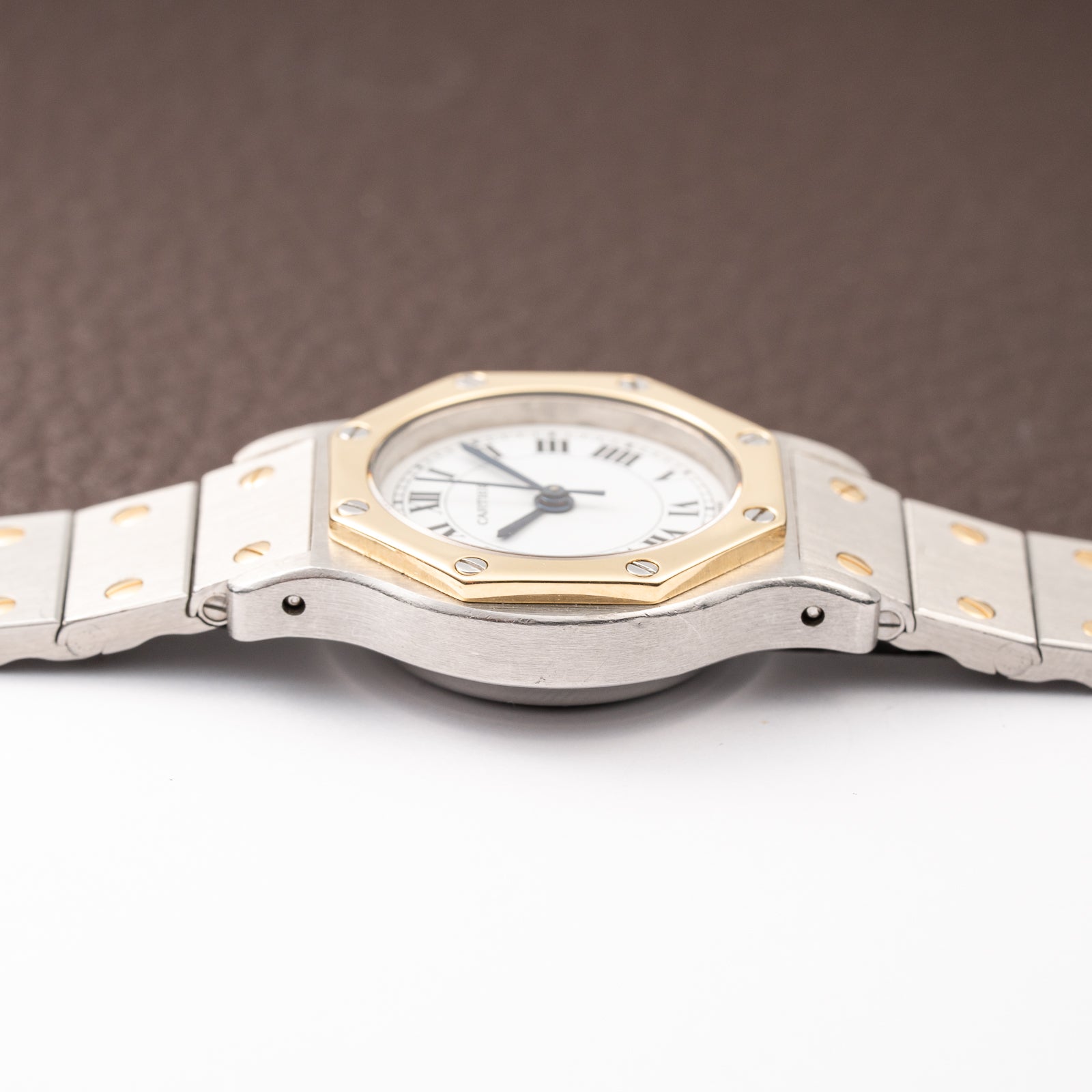 Cartier Santos Octagon Gold Steel Automatic Full Set Box Papers PM Ref 0907 from 1980
