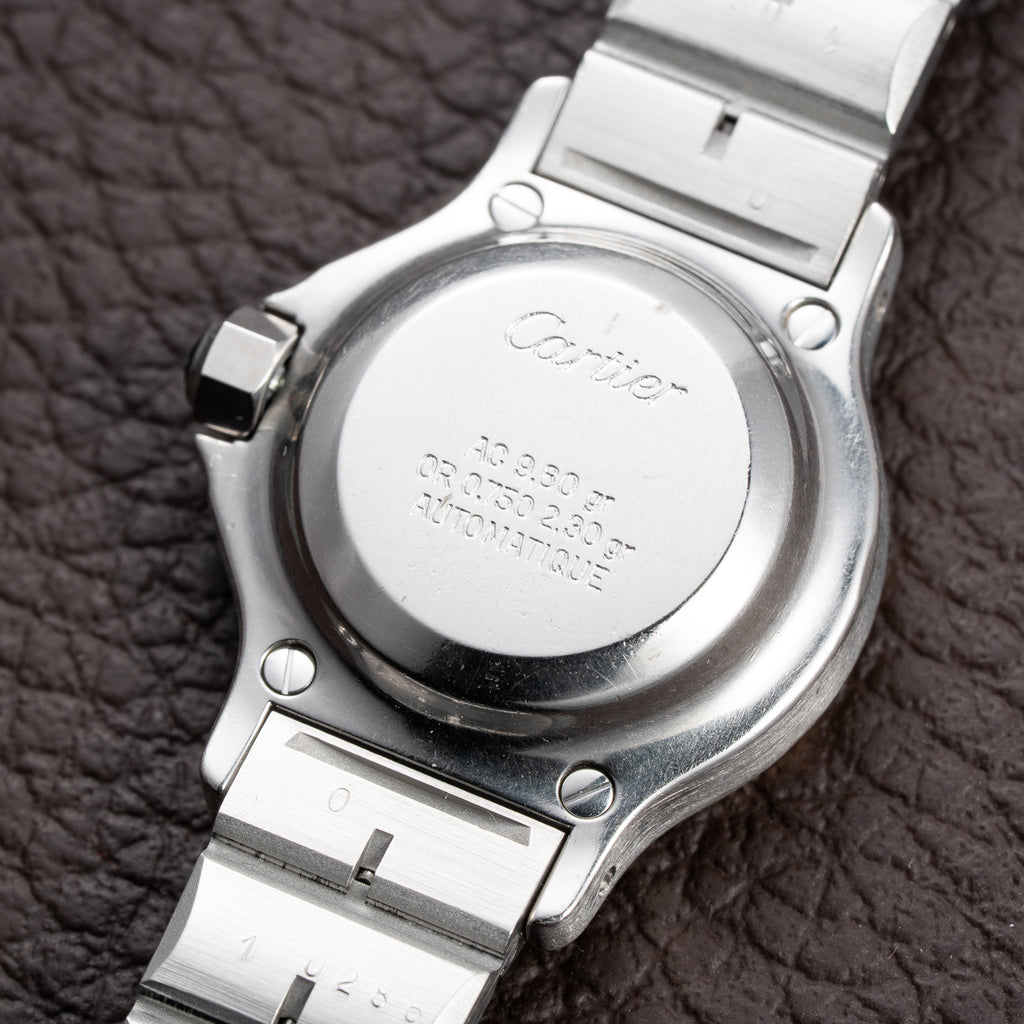 Cartier Santos Octagonal Gold Steel Automatic PM Cartier Service 2026 with 2 Year Warranty Ref 0907 from 1980s