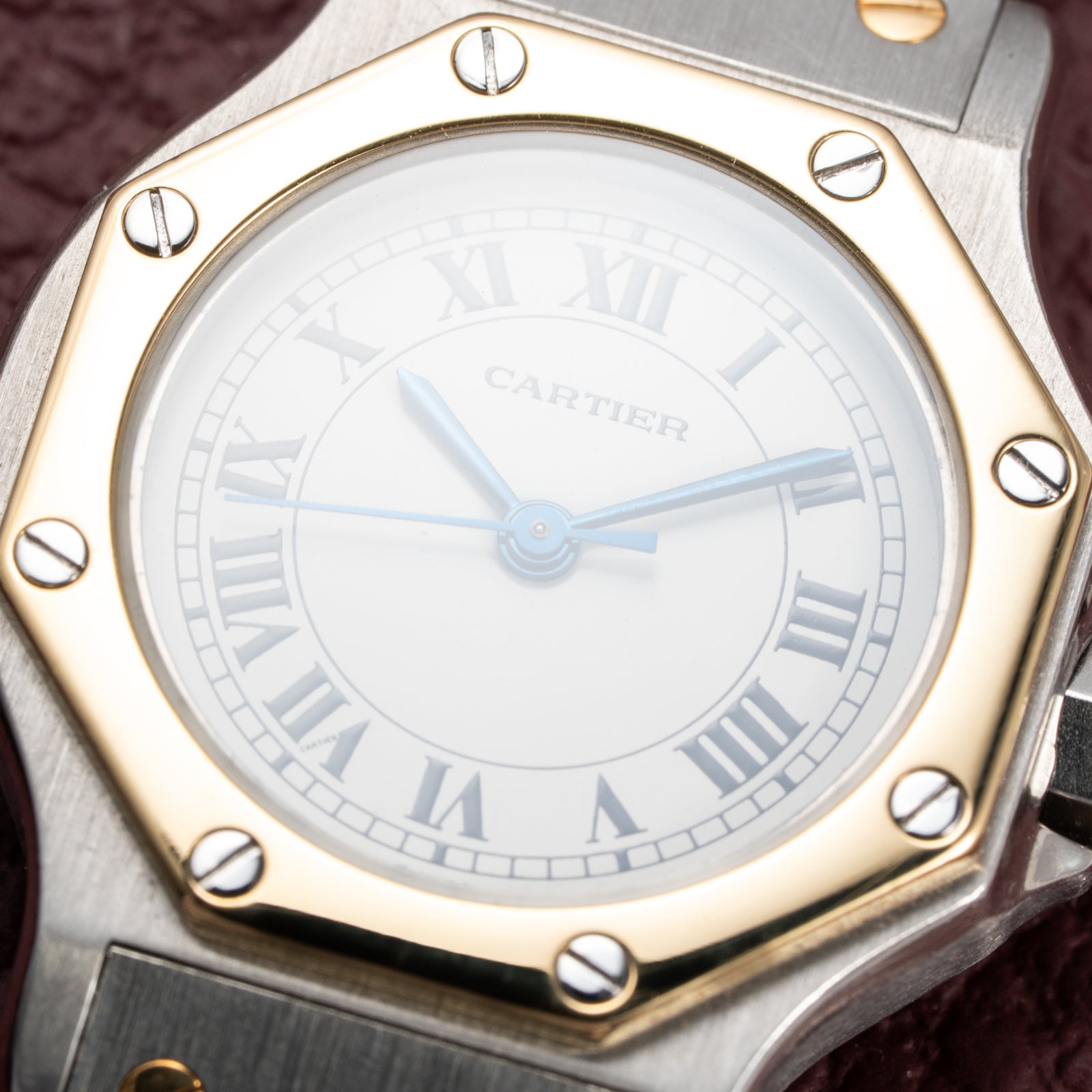 Cartier Santos Octagonal Gold Steel Automatic PM Ref 0907 from 1980s