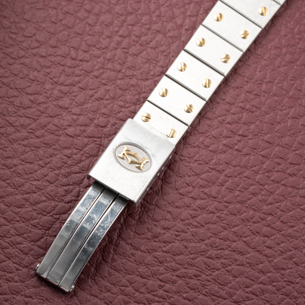Cartier Santos Octagonal Gold Steel Automatic PM Ref 0907 from 1980s