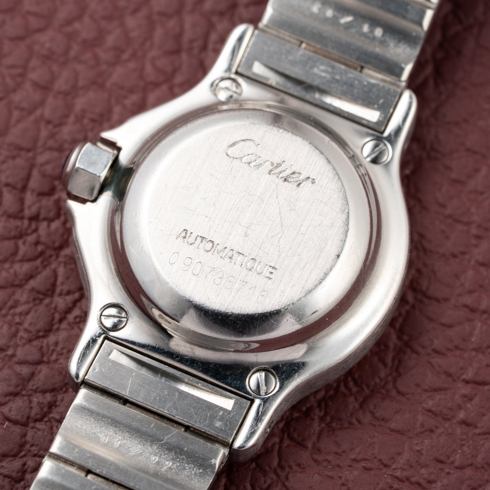 Cartier Santos Octagonal Gold Steel Automatic PM Ref 0907 from 1980s