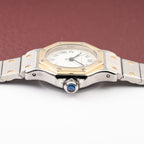 Cartier Santos Octagonal Gold Steel Automatic PM Ref 0907 from 1980s