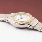 Cartier Santos Octagonal Gold Steel Automatic PM Ref 0907 from 1980s