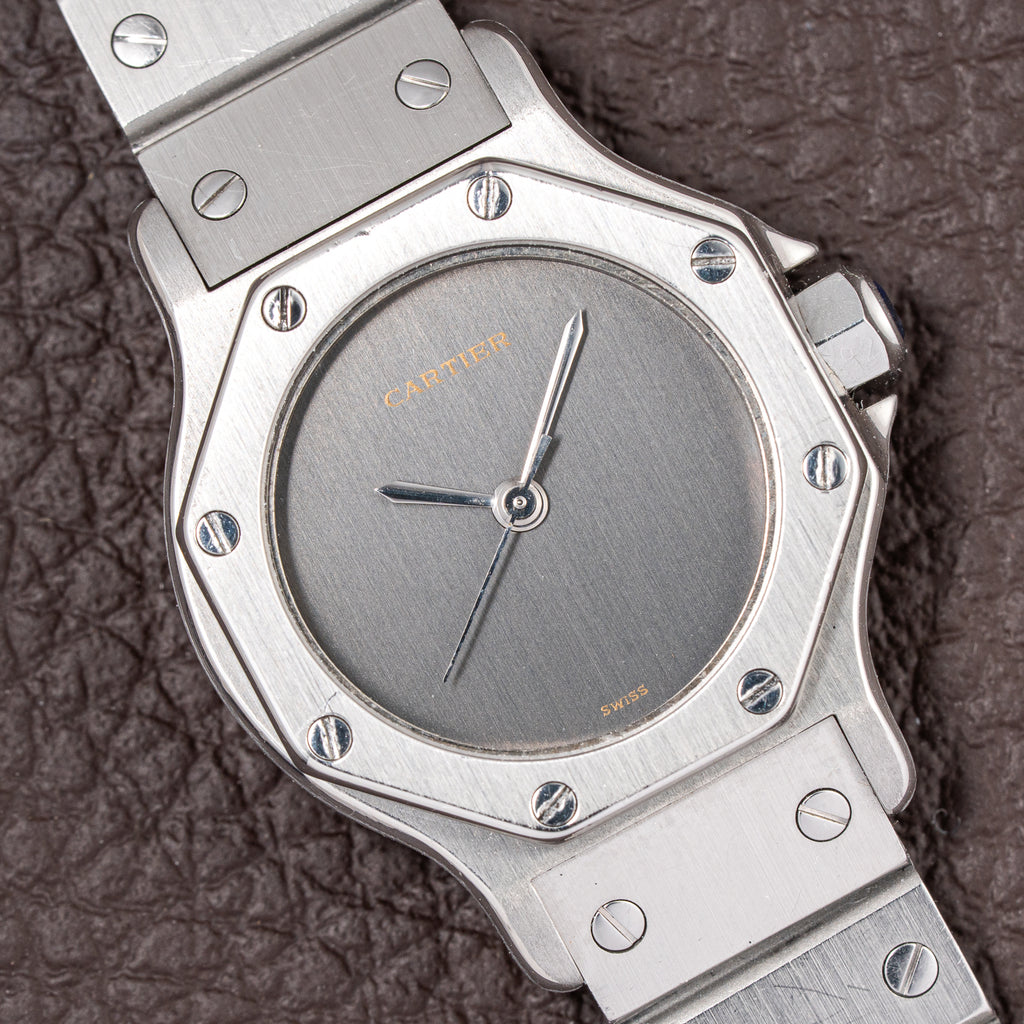 Cartier Santos Octagonal Automatic Ghost Slate Dial Ref. 0906 from 1980s