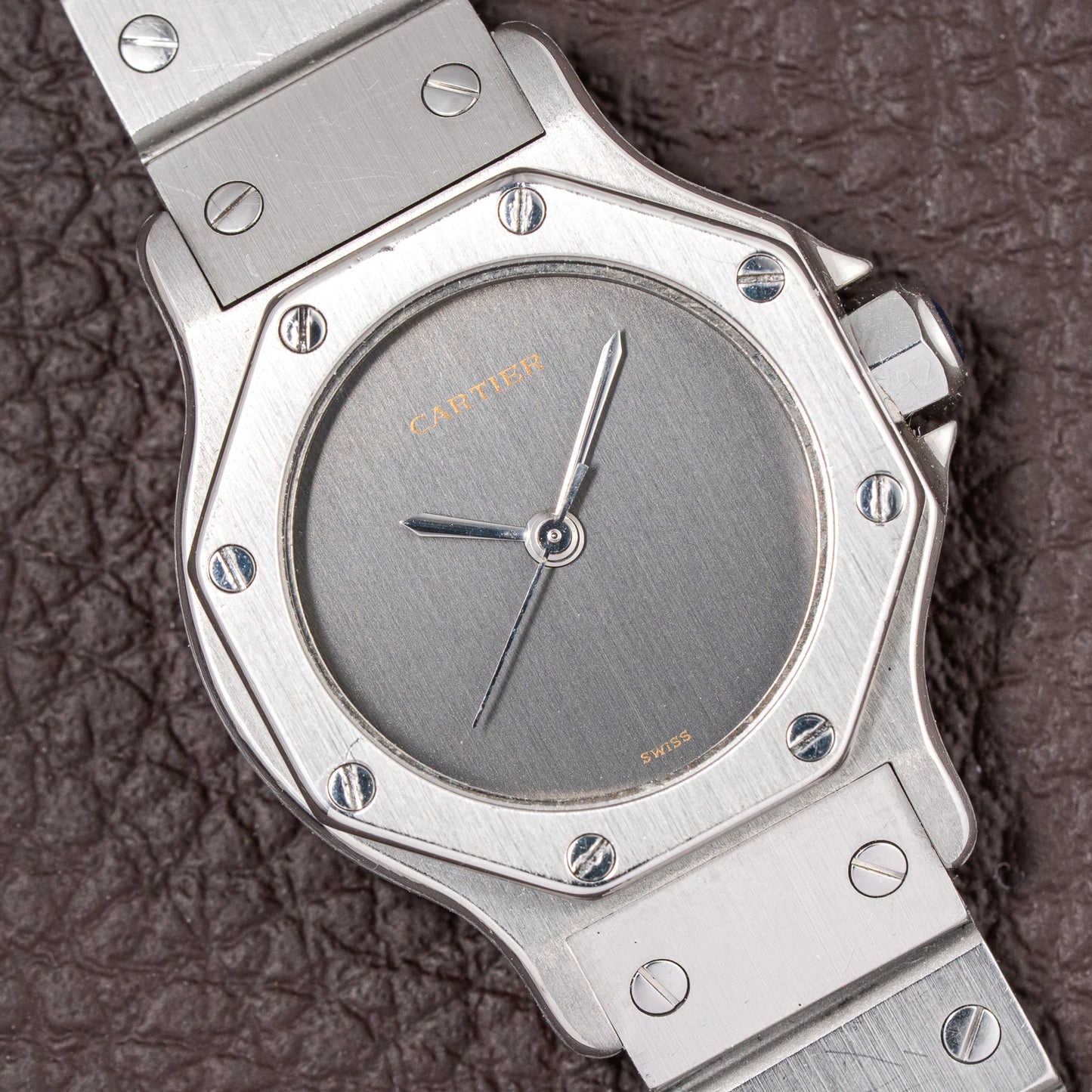 Cartier Santos Octagonal Automatic Ghost Slate Dial Ref. 0906 from 1980s