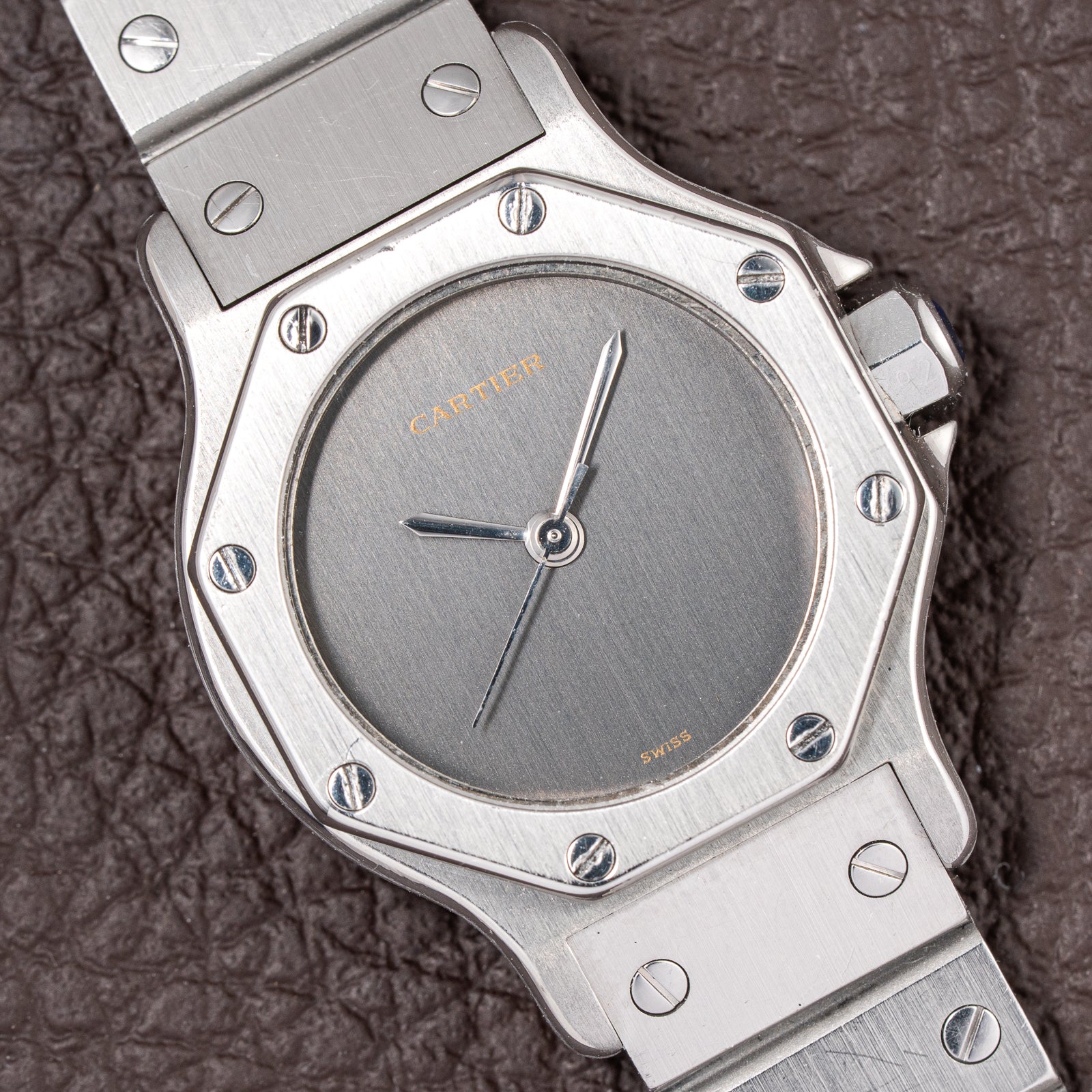 Cartier Santos Octagonal Automatic Ghost Slate Dial Ref. 0906 from 1980s