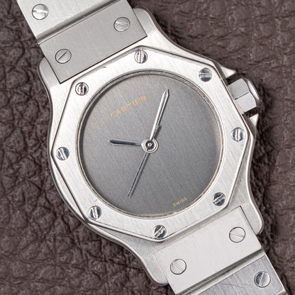 Cartier Santos Octagonal Automatic Ghost Slate Dial Ref. 0906 from 1980s