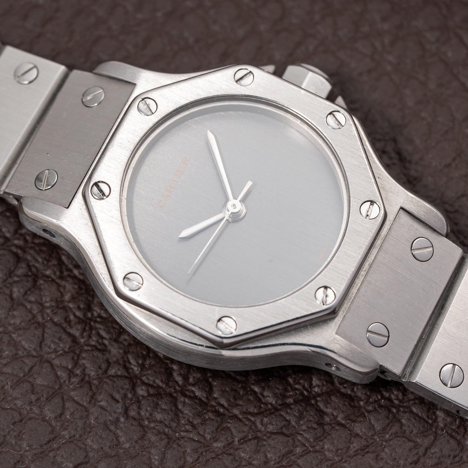 Cartier Santos Octagonal Automatic Ghost Slate Dial Ref. 0906 from 1980s
