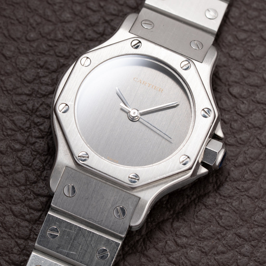 Cartier Santos Octagonal Automatic Ghost Slate Dial Ref. 0906 from 1980s