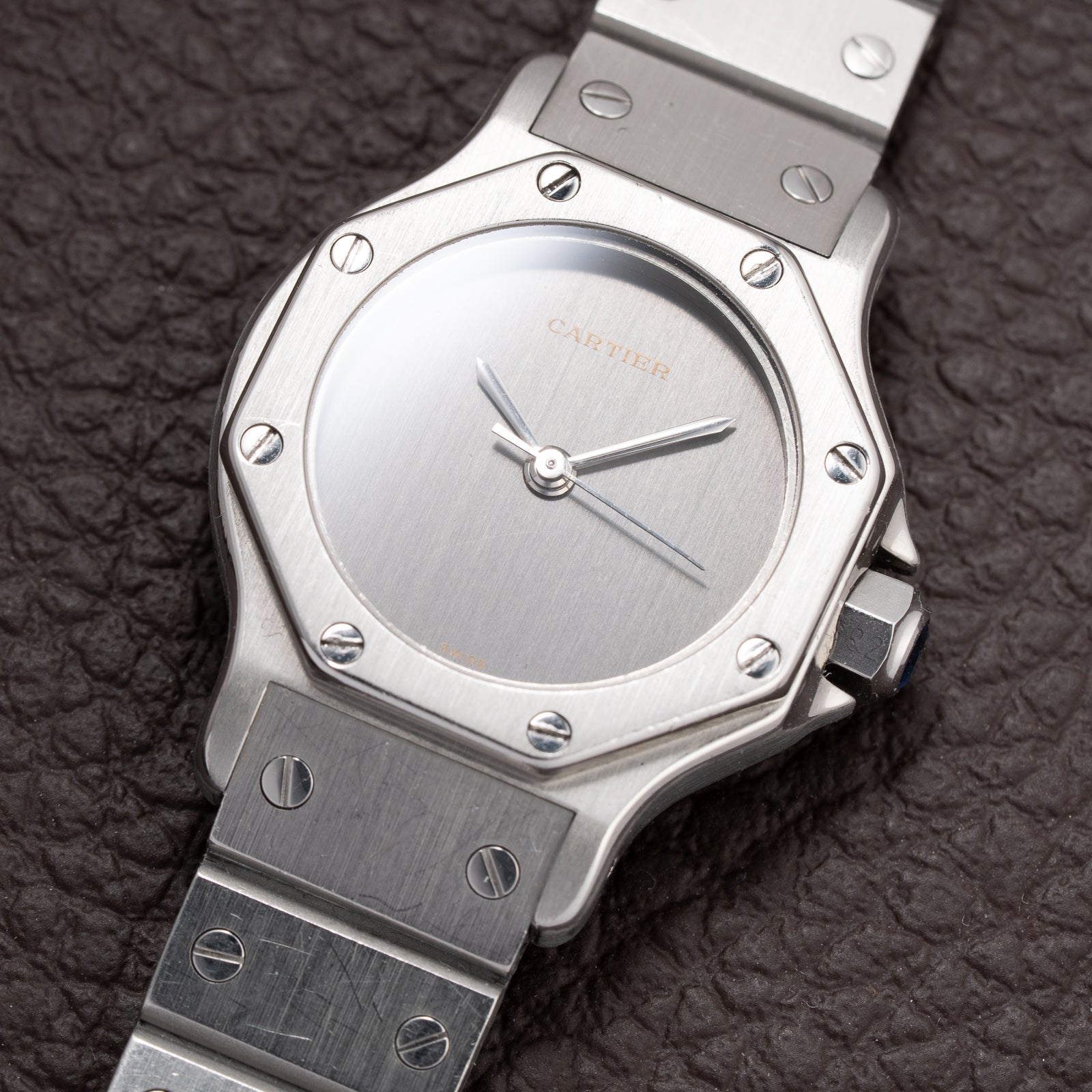 Cartier Santos Octagonal Automatic Ghost Slate Dial Ref. 0906 from 1980s
