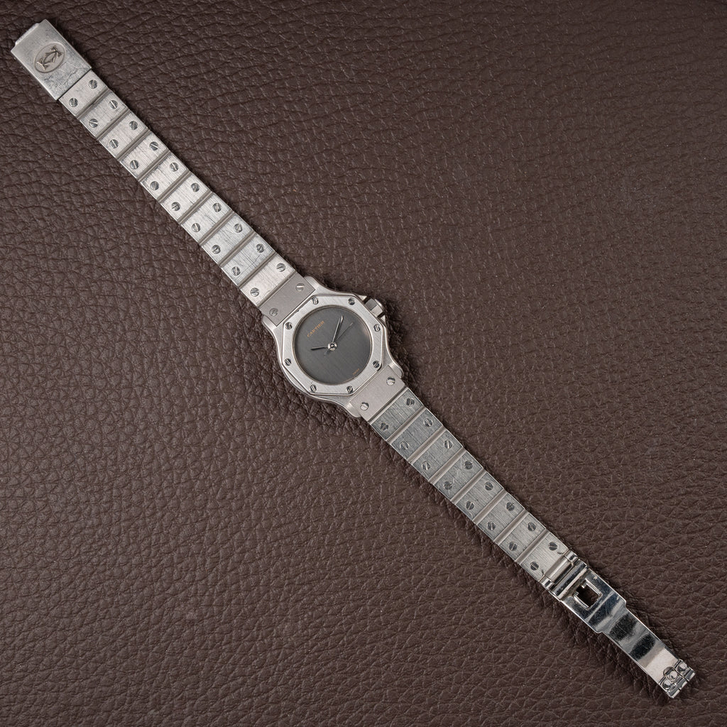 Cartier Santos Octagonal Automatic Ghost Slate Dial Ref. 0906 from 1980s