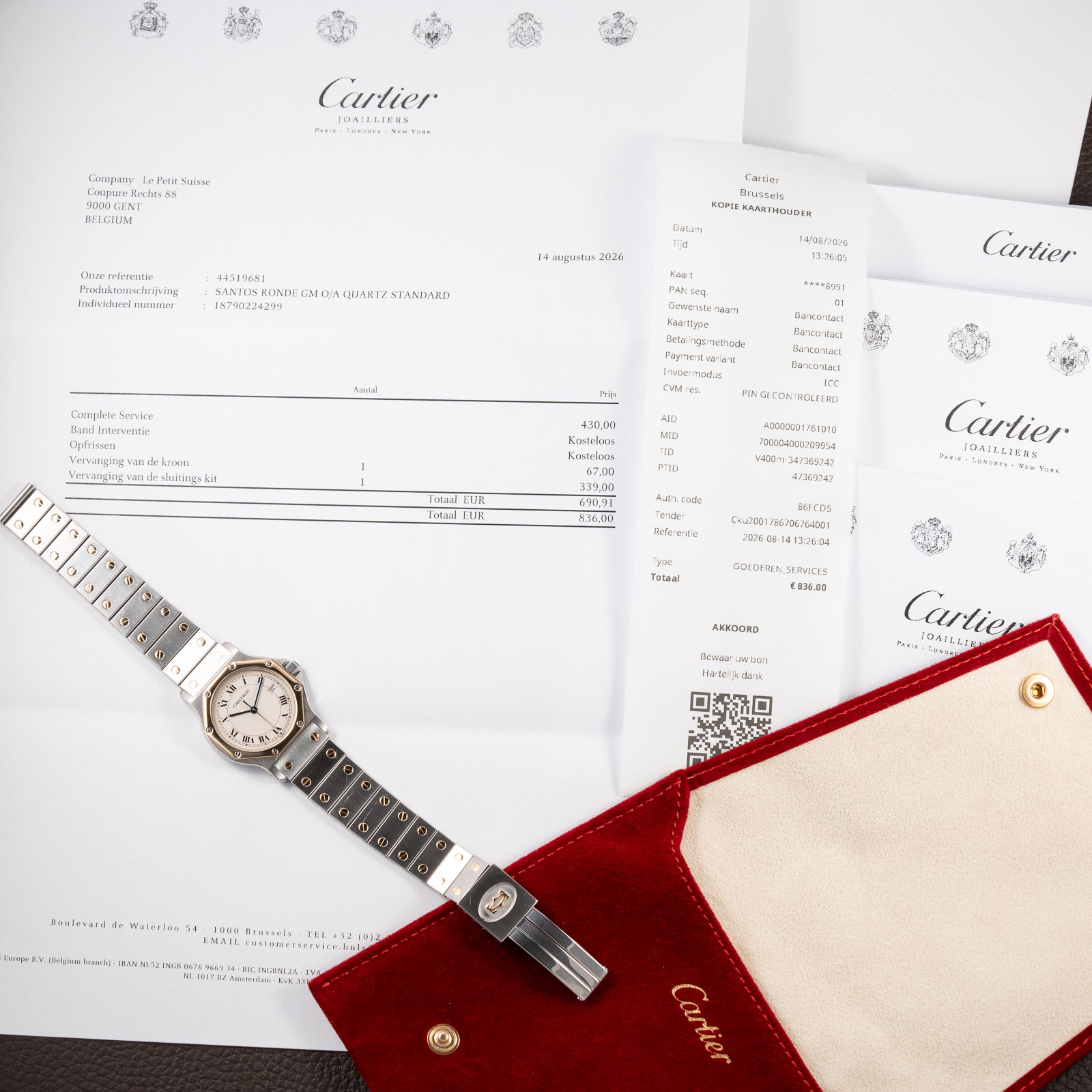 Cartier Santos Ronde Octagon GM Gold & Steel Cartier Service 2026 – 2-Year Warranty Ref. 187902 from 1990s