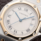 Cartier Santos Ronde Octagon GM Gold & Steel Cartier Service 2026 – 2-Year Warranty Ref. 187902 from 1990s