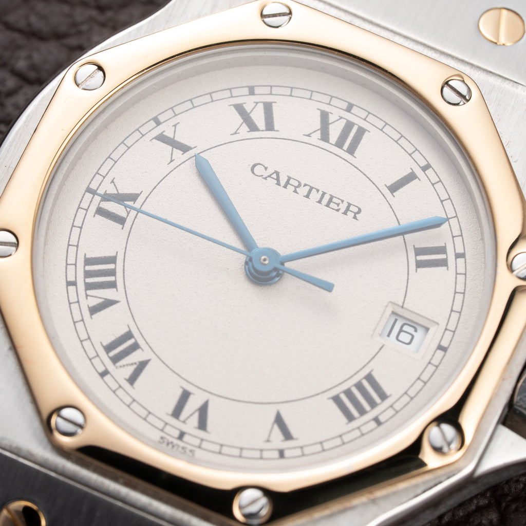 Cartier Santos Ronde Octagon GM Gold & Steel Cartier Service 2026 – 2-Year Warranty Ref. 187902 from 1990s