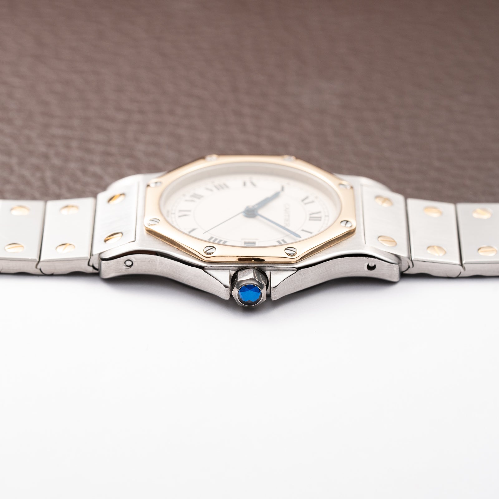 Cartier Santos Ronde Octagon GM Gold & Steel Cartier Service 2026 – 2-Year Warranty Ref. 187902 from 1990s