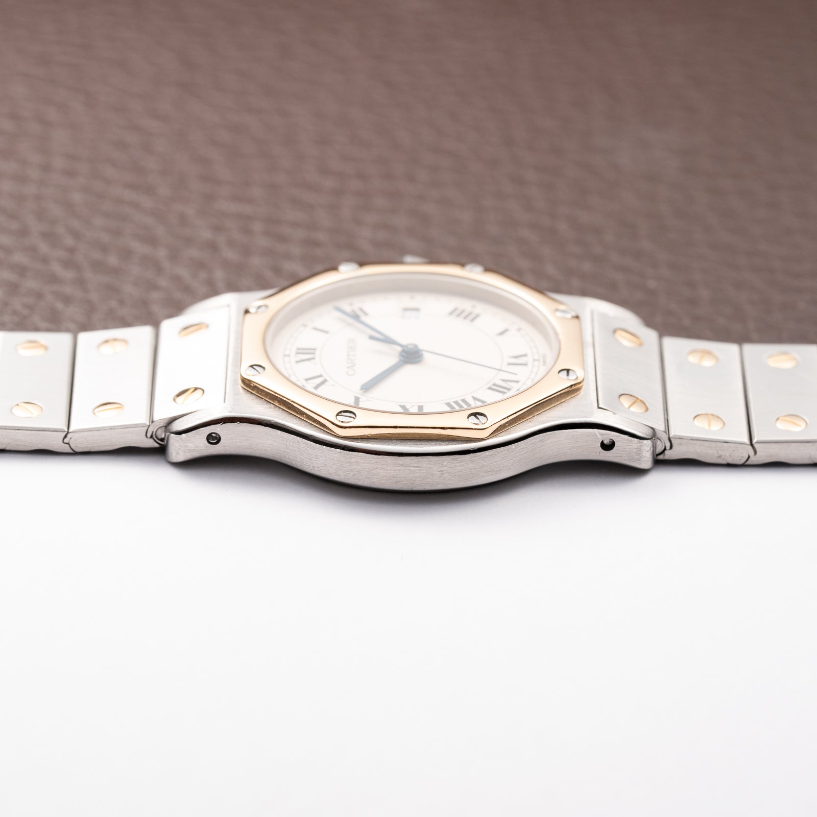 Cartier Santos Ronde Octagon GM Gold & Steel Cartier Service 2026 – 2-Year Warranty Ref. 187902 from 1990s