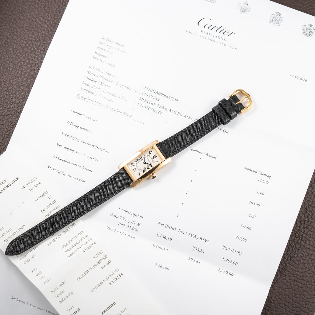 Cartier Tank Américaine PM 18K Yellow Gold Cartier Service 2026 Ref. 1710