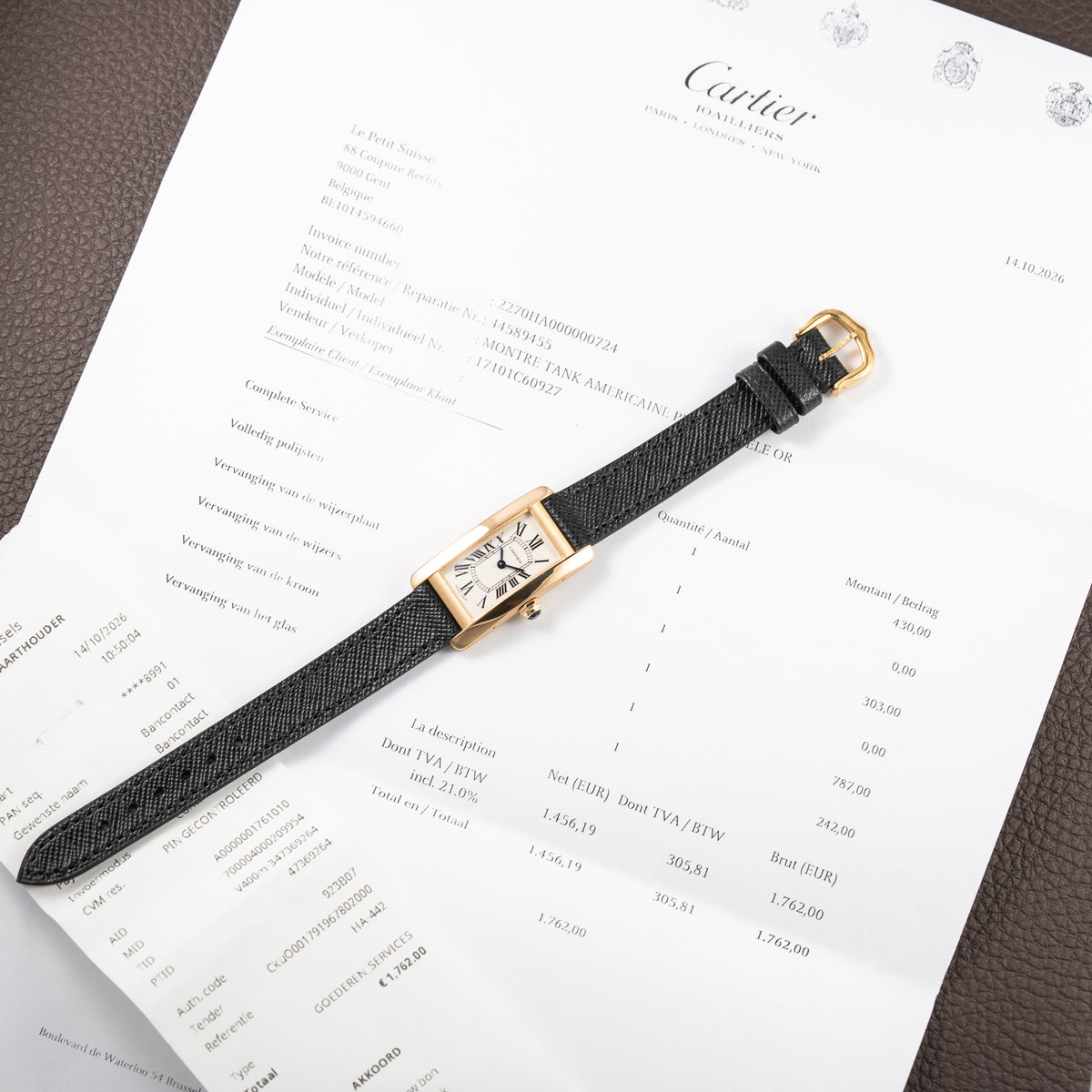 Cartier Tank Américaine PM 18K Yellow Gold Cartier Service 2026 Ref. 1710