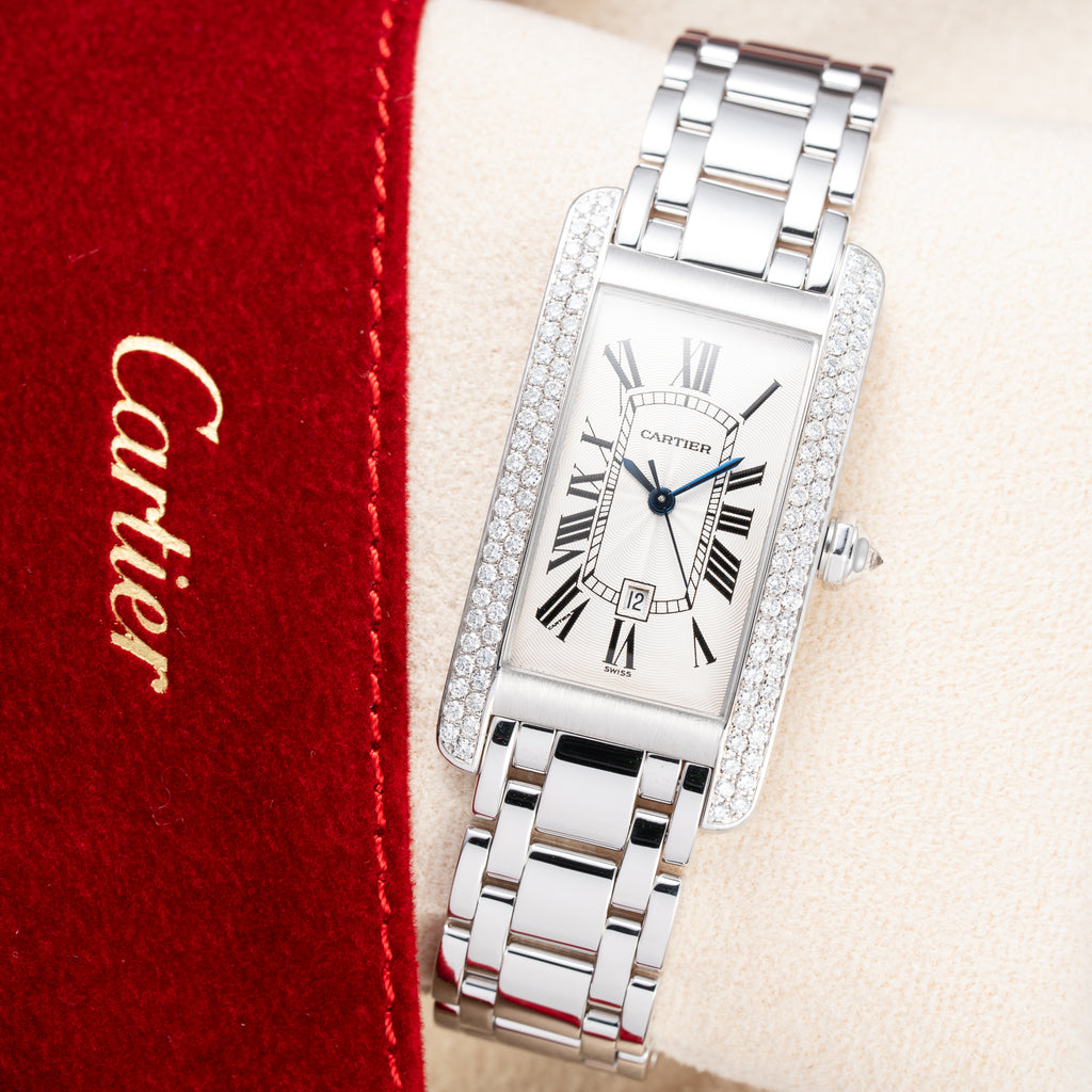 Cartier Tank Américaine Factory Diamond 18K White Gold Automatic Ref. 1726 Cartier Service 2026