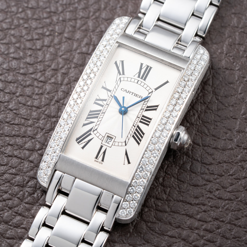 Cartier Tank Américaine Factory Diamond 18K White Gold Automatic Ref. 1726 Cartier Service 2026