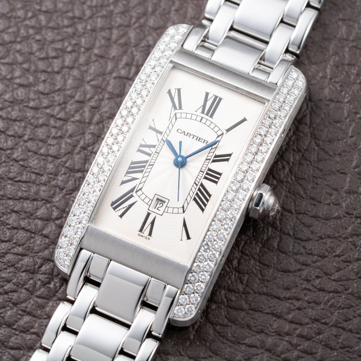 Cartier Tank Américaine Factory Diamond 18K White Gold Automatic Ref. 1726 Cartier Service 2026
