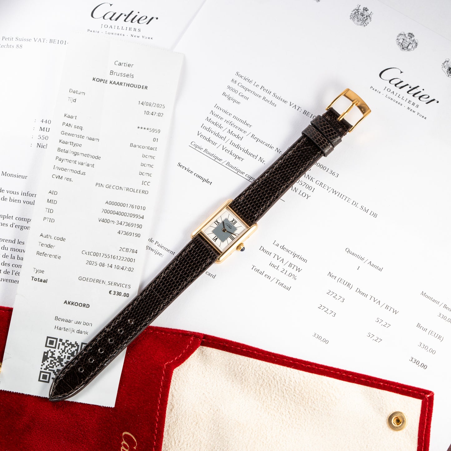 Cartier Must de Tank Vermeil Grey Art Deco Reference 5057001 from 1990s Cartier Service 2025