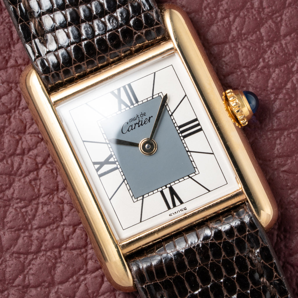 Cartier Must de Tank Vermeil Grey Art Deco Reference 5057001 from 1990s Cartier Service 2025
