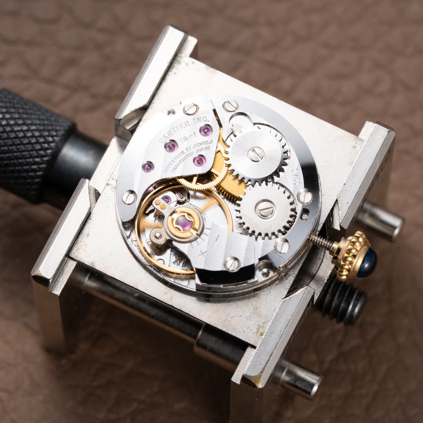 Cartier Tank Must de Black 'Onyx' Dial Vermeil GM from 1990s
