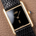 Cartier Tank Must de Black 'Onyx' Dial Vermeil GM from 1990s