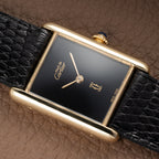 Cartier Tank Must de Black 'Onyx' Dial Vermeil GM from 1990s