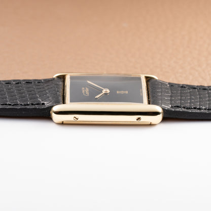 Cartier Tank Must de Black 'Onyx' Dial Vermeil GM from 1990s