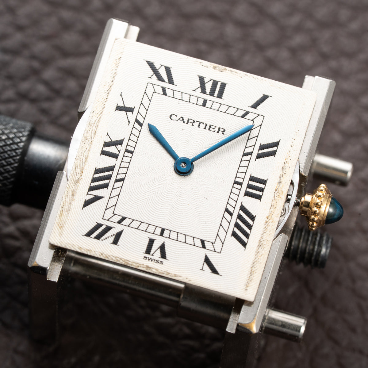 Cartier Tank Extra Plat Guilloché 18K Yellow Gold Full Set Ref 96065 from 1997