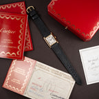 Cartier Tank Extra Plat Guilloché 18K Yellow Gold Full Set Ref 96065 from 1997