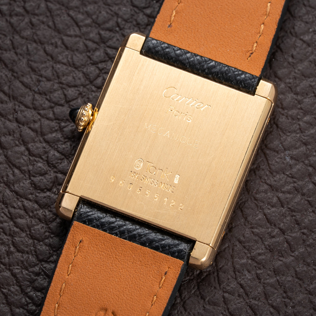 Cartier Tank Extra Plat Guilloché 18K Yellow Gold Full Set Ref 96065 from 1997