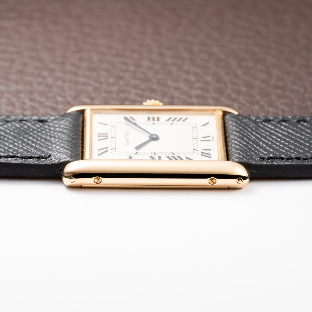 Cartier Tank Extra Plat Guilloché 18K Yellow Gold Full Set Ref 96065 from 1997